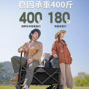 Outdoor Camping Cart Foldable Trolley Camping Small Trailer Camp Travel Cart Street Stall Picnic Portable Small Cart
