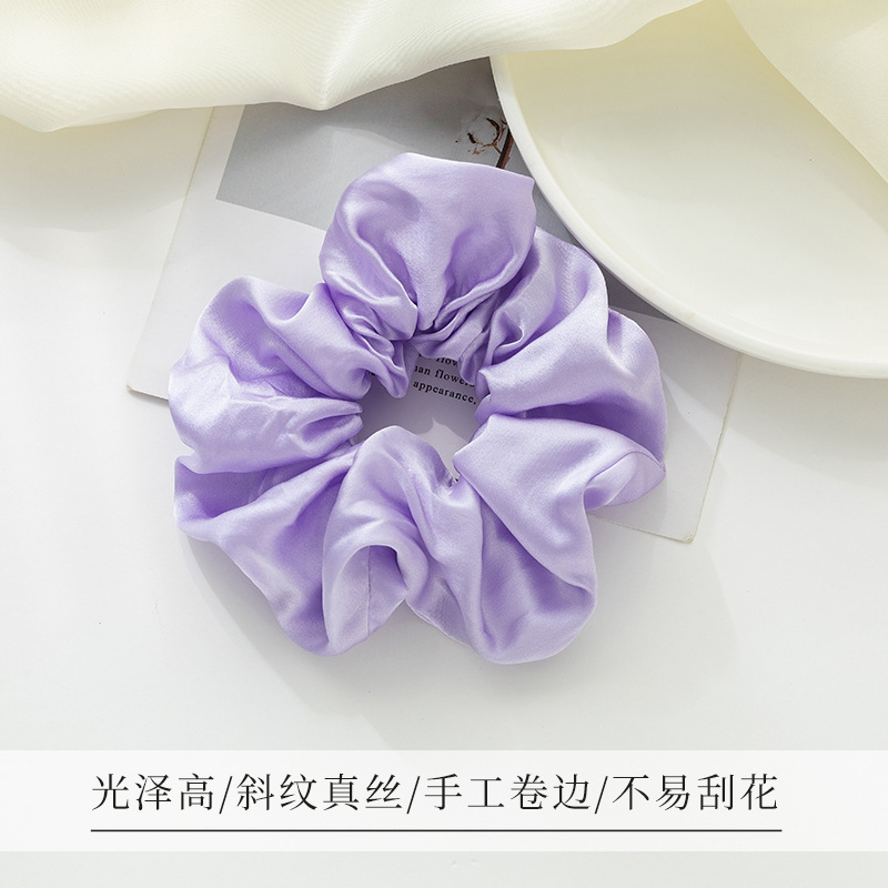 19 Mmi lazo para el cabello de seda 5cm gran celebridad de Internet lazo para el cabello de intestino grueso de color sólido simple círculo de intestino grueso coreano spot al por mayor