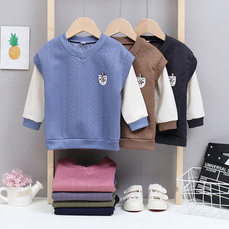 Children's sweater long-sleeved middle-a...