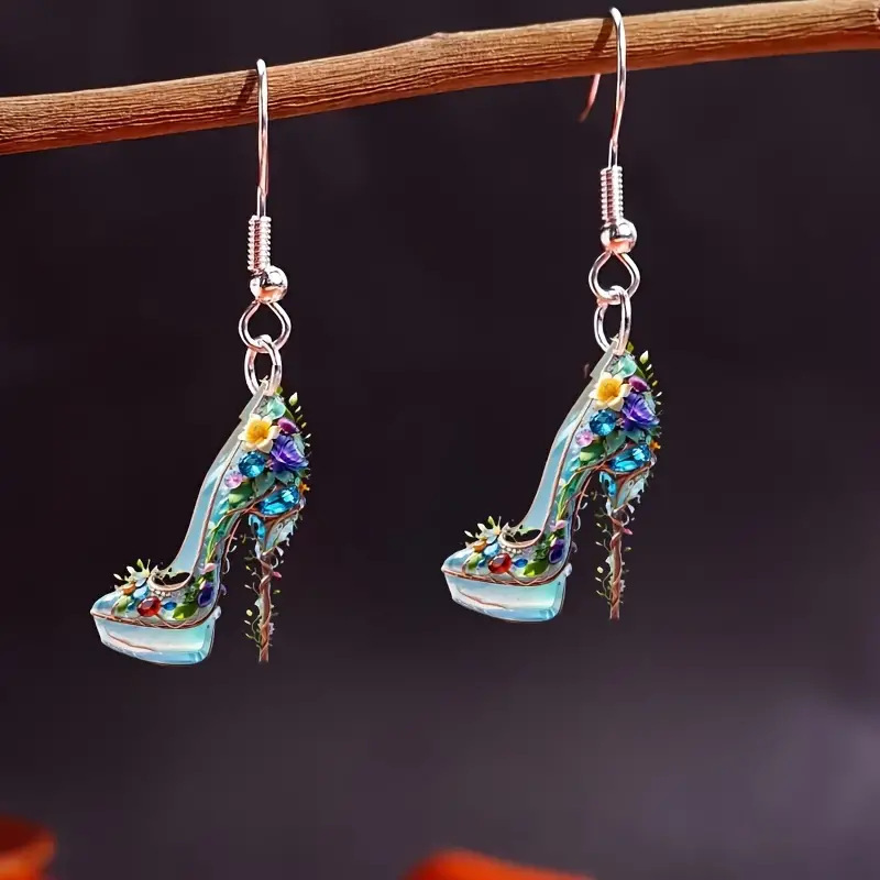 elegant acrylic retro small design earrings