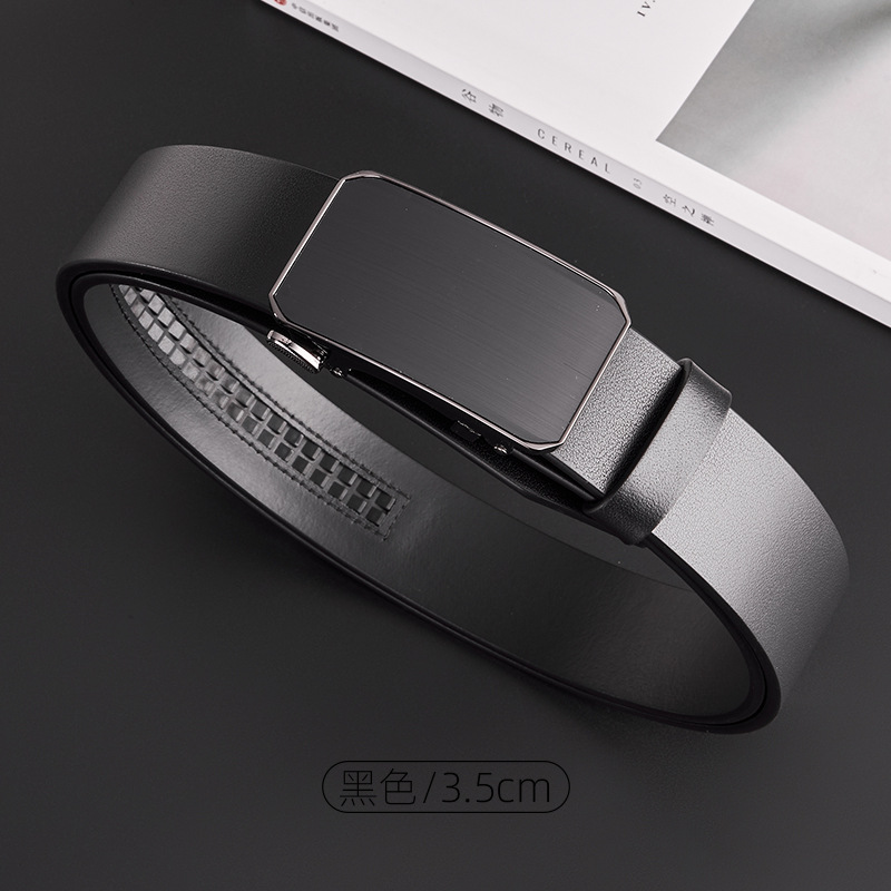 高級ビジネスベルト男性高級感トップ層牛革ベルト男性ファッションファッション男性自動バックル本革