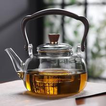 跨境提梁壶高硼硅玻璃泡茶器直火烧水壶耐热玻璃养生壶家用花茶壶
