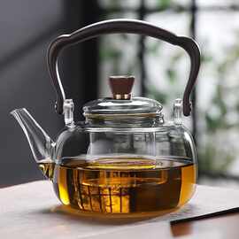 跨境提梁壶高硼硅玻璃泡茶器直火烧水壶耐热玻璃养生壶家用花茶壶