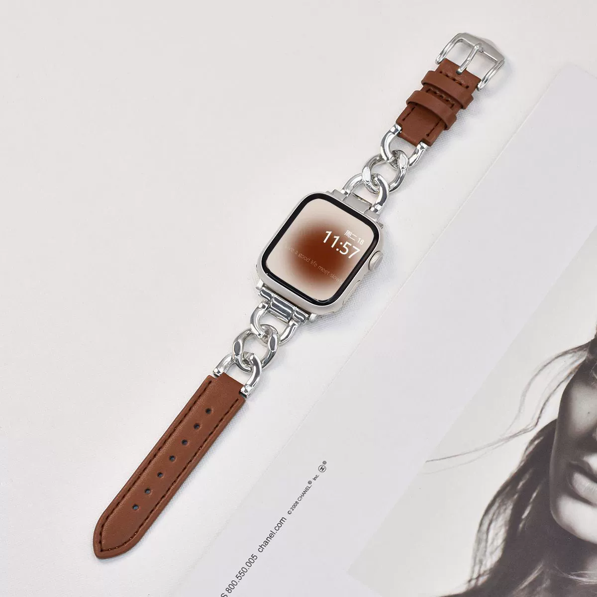 Подходит для Apple Watch S10 Ultra, ремешок для маленького аромата iWatch987654, деним цепочка