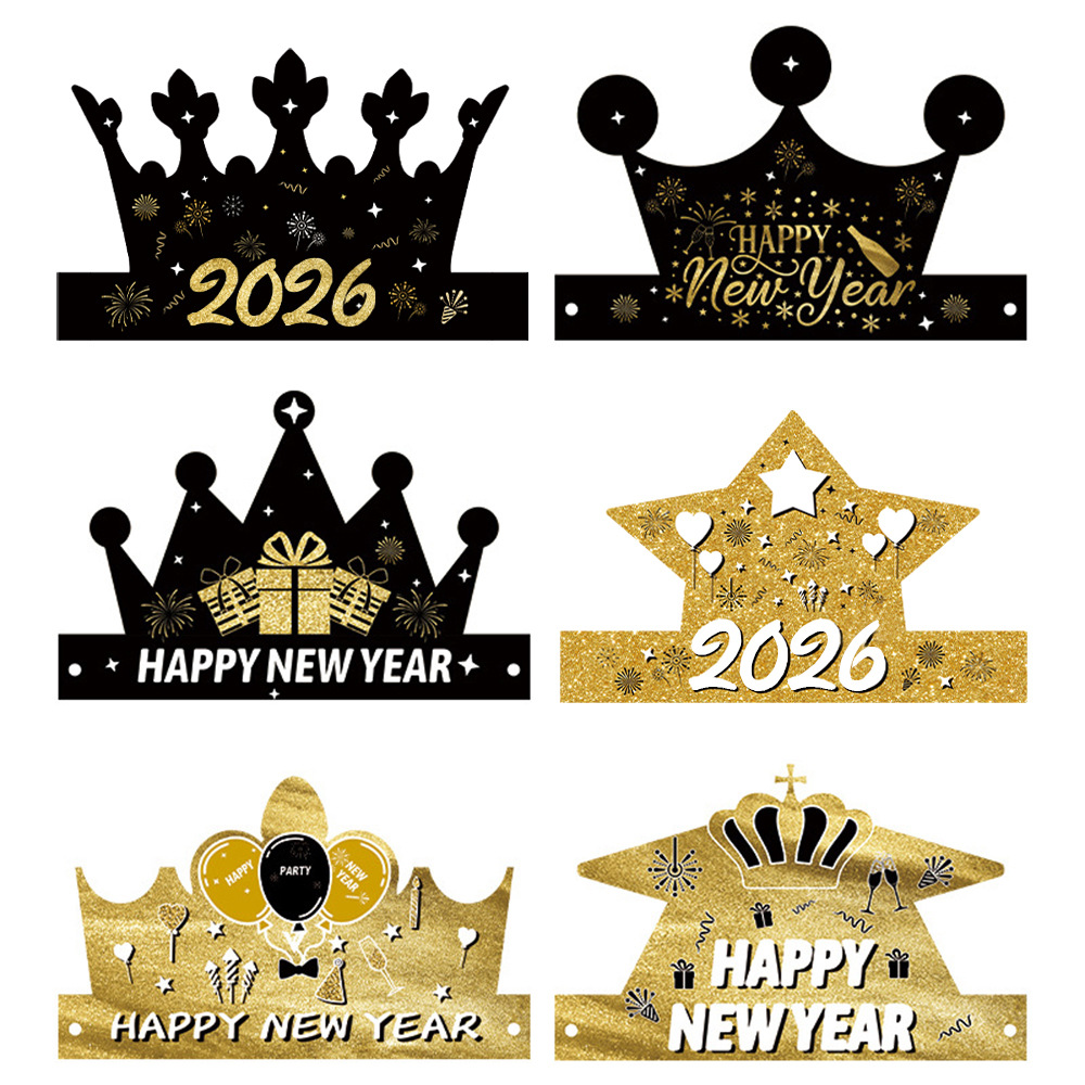 Europa y América 2024 FIESTA DE Año Nuevo gafas de papel tapa de papel Amazon divertido decoración suministros sombrero gafas traje