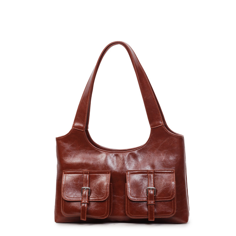 Bolsa de brazo retro coreana para mujeres otoño / invierno 2025 nueva moda versátil bolso de hombro de gran capacidad de viaje bolsa