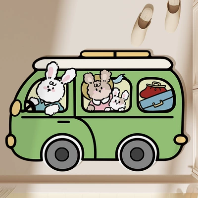 Avtomobil döşəmə paspasları — cartoon animal bus diatom mud - travel-with-ease-4060cm-upgraded-diatom-mud