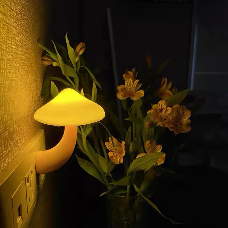 ナイトセンシングキノコインナイトライト LED プラグイン寝室のベッドサイド睡眠光制御センサーナイトライト|undefined
