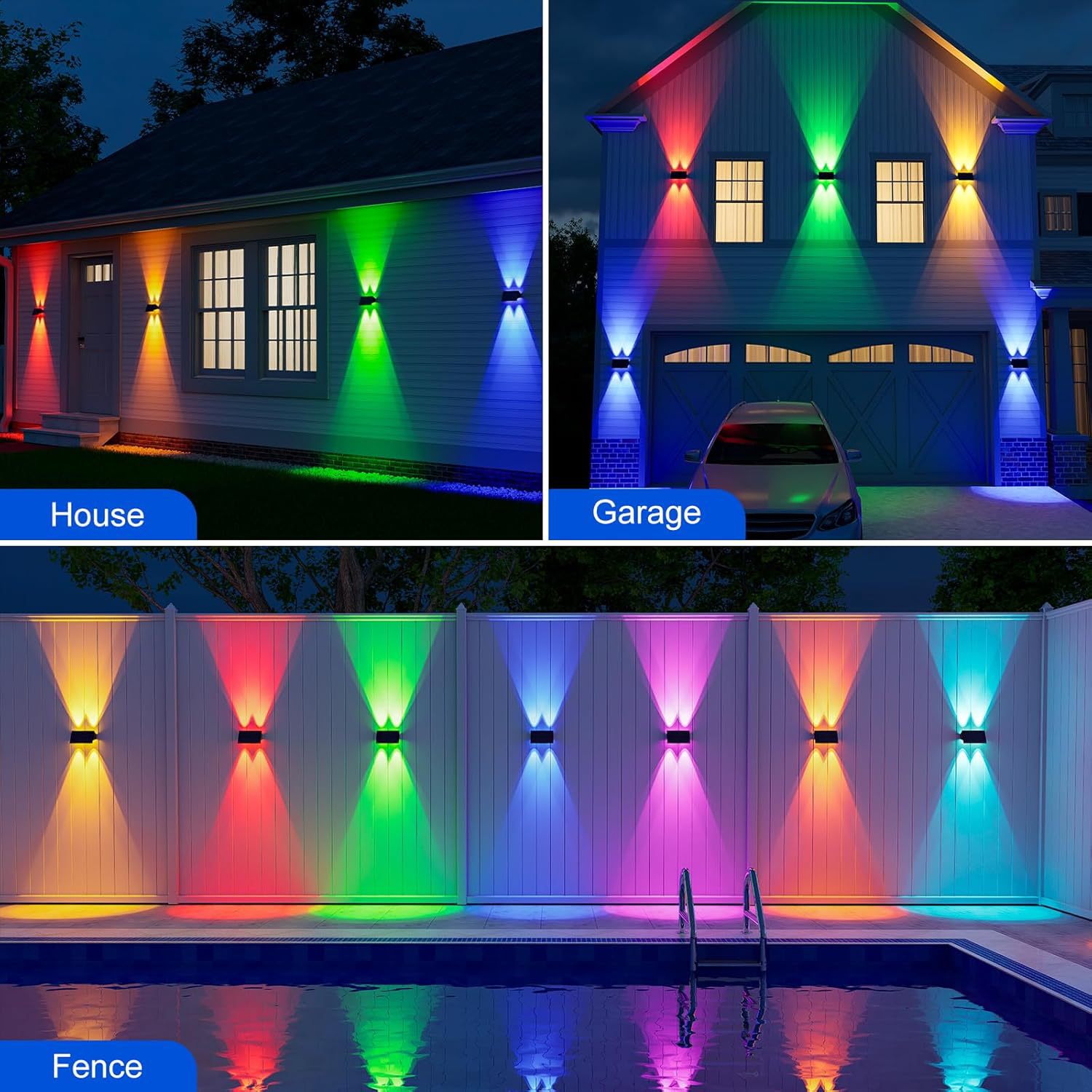 Lámpara solar lámpara de patio al aire libre recargable lámpara de pared de luz de inducción de luz automática