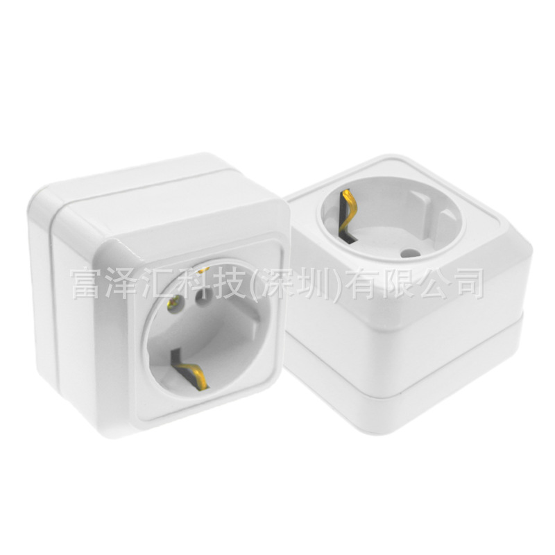 德标欧式明装插座 德国俄罗斯带地线电源插座 俄罗斯韩国墙壁插座