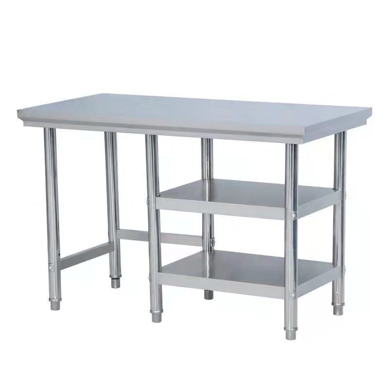 特厚304不锈钢工作台厨房切菜桌天然气灶台架单层气罐操作台组装
