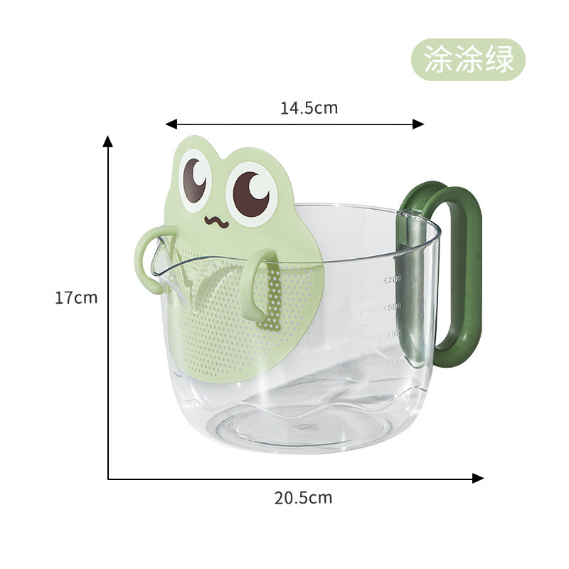 目盛付きフィルター計量カップ、食品グレードの多機能キッチンベーキング蒸し卵卵液プラスチックライスボウルエッグビートカップ|undefined