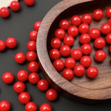 8mm-12mm樱桃红色打钉无孔ABS高亮圆珠DIY饰品配件服装辅料收纳盒