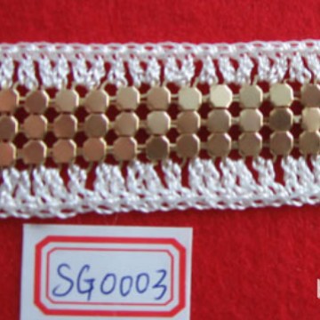 厂家大量批发铝网片手勾花边,铝片花边，服装辅料