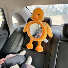 2023新款汽車后座觀察鏡 卡通公仔玩偶觀察鏡 多功能汽車內飾裝飾