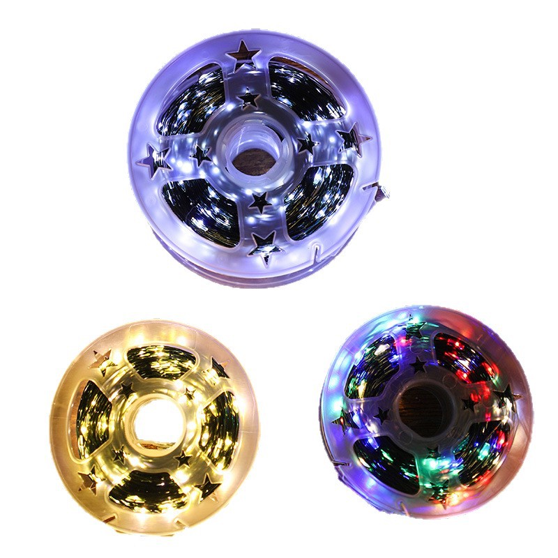 Lámpara de árbol de Navidad Lámpara de alambre verde Lámpara de cobre Lámpara de color estrella Lámpara de cadena Lámpara de cadena Lámpara de árbol verde Lámpara decorativa de Navidad Cinturón de luz de Navidad