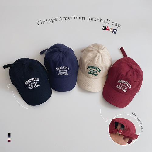 Children's Hat Winter Girls Embroidered Personalized Letters Baseball Cap Baby Sun Visor Cap  New Wholesale