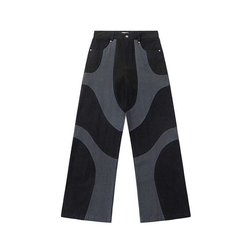 Modern Ian 24 Autumn Men's Wear New High Quality Color blocked Irregular Split Pants_voghion.com