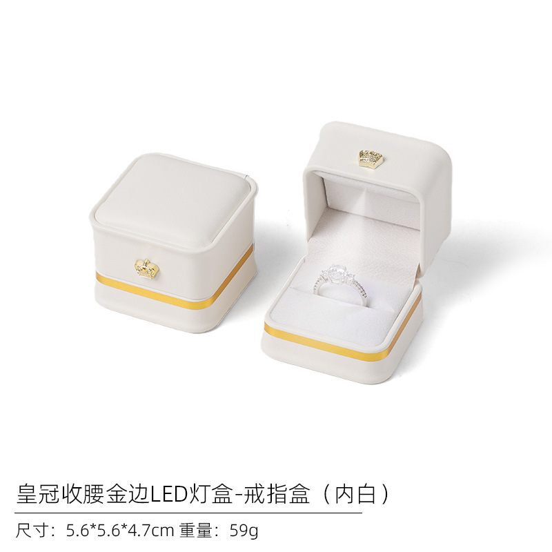 Caja de Empaque para Joyería con Luz LED de Cuero PU