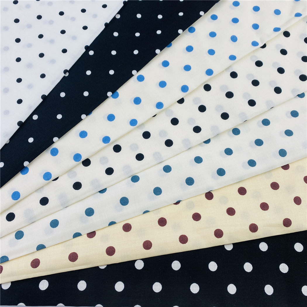 波点布 纯棉60支平纹仿天丝数码直喷印花  衬衣连衣裙家居服面料