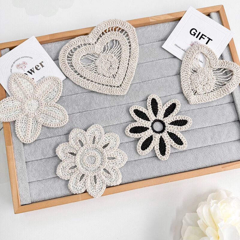 レトロなアプリコット刺繍中空花コサージュ布ステッカー新しい衣類バッグウェディングドレスアクセサリーメーカー在庫卸売|undefined