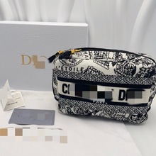 2024跨境巴黎地图限定化妆包刺绣收纳包大容量