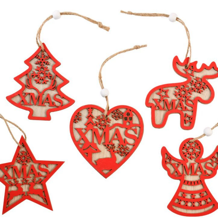 Рождество выдалбливают новые красочные деревянные куклы костюм украшения Рождественская елка кулон окна одеваются двойной слой