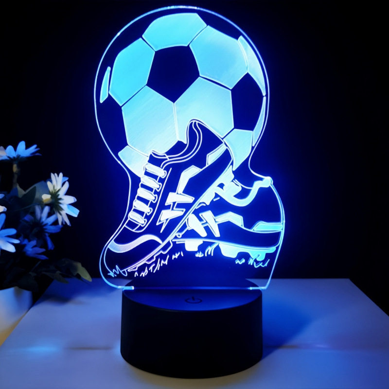 World Cup Football Atmosphere Lamp Star 3D Night Light Peripheral Creative Gift Lamp Gift for Boys Colleagues Desk Lamp