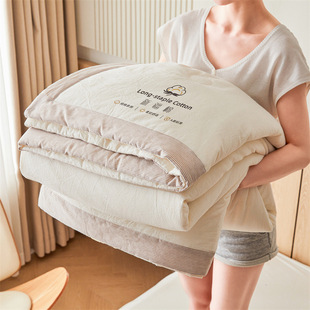25 New Class A 100 Xinjiang Cotton Summer Quilt Without Print Solid Color Summer Cool Quilt Air-conditioning Quilt Cotton Quilt Machine Washable