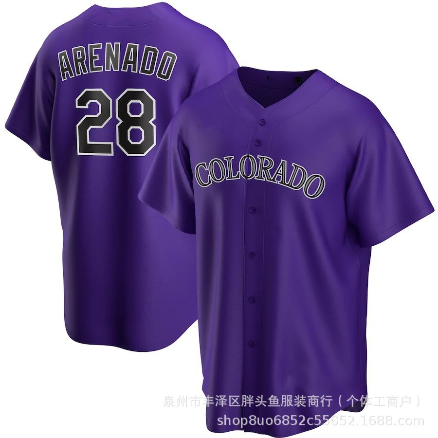 thumbnail image 1 of Baseball uniform Rocky team jersey fan version of foreign trade wholesale Rockies 19# 28#BLACKMON dry, 1 of 5