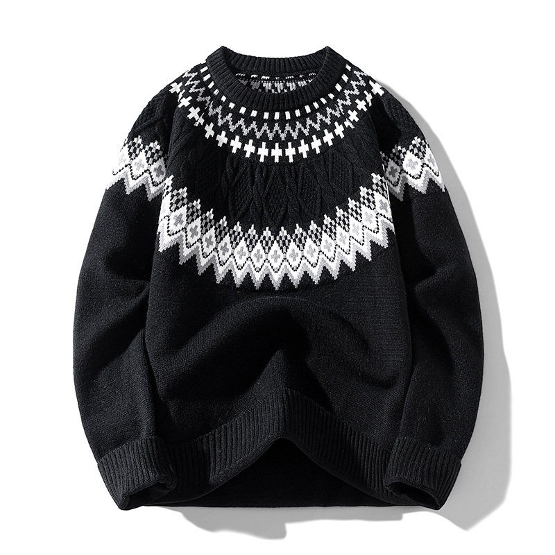 2026秋冬新款复古软糯费尔岛针织毛衣秋冬学院风高级感套头打底衫，男装针织衫/毛衣，星座614