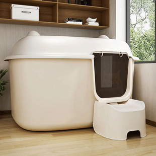 Cat Litter Box Oversized Fully Closed Odor-proof Anti-splash Drawer-type Cat Litter Basin Anti-litter Kitten Cat Toilet
