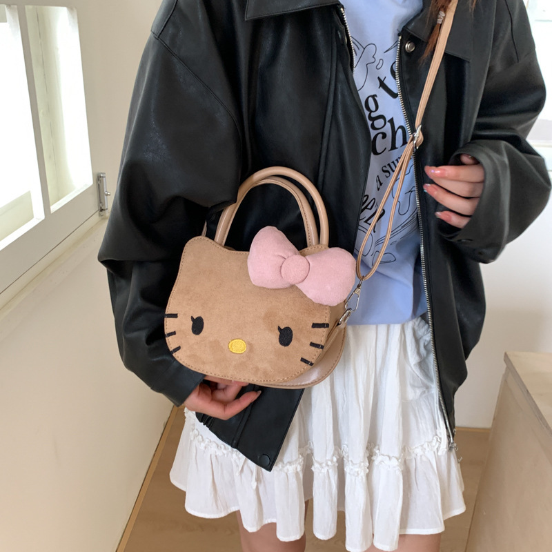 跨境女包秋冬新款可爱猫咪手提包高级感大容量女生少女斜挎包外贸|undefined