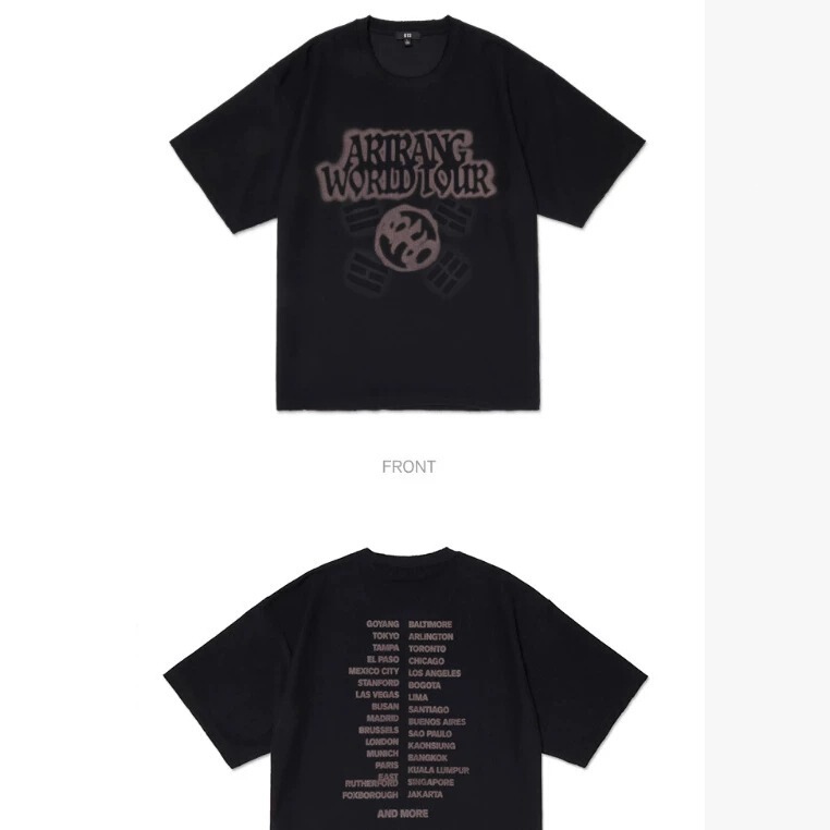 2026 BTS returns with their 5th official album ARIRANG, same style printed washed T-shirt from the Japanese pop-up event 2026 BTS returns with their 5th official album ARIRANG, same style printed washed T-shirt from the Japanese pop-up event