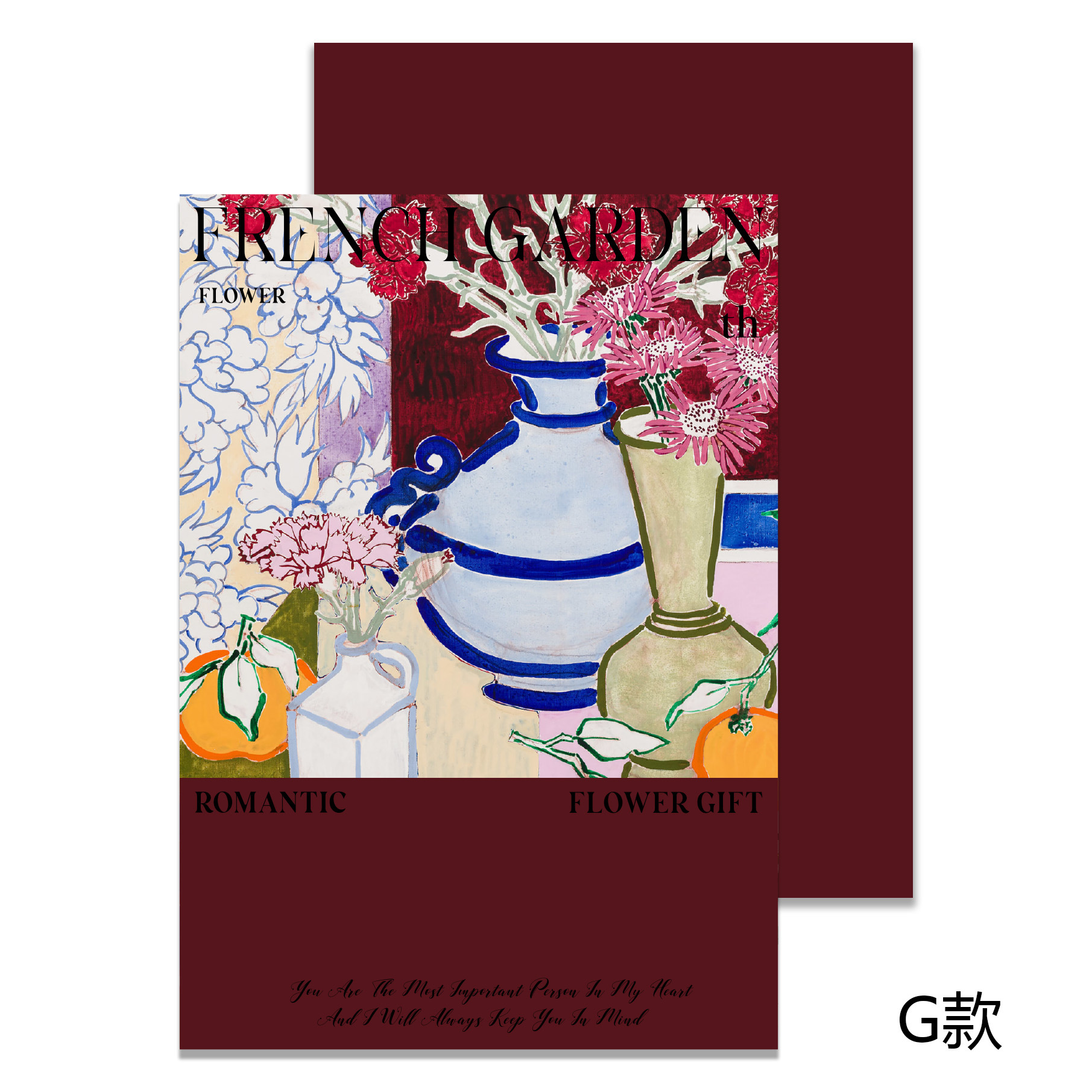 Papel de embalaje de estilo de pintura al óleo de nuevo estilo de pensamiento de siete colores, nuevo arte de floristería, cojín de flores frescas, material de papel de embalaje de bricolaje