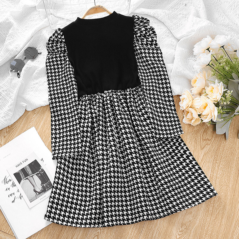 Mädchen Karo Langarm Prinzessinnenkleid Für Herbst Und Frühling_voghion.com