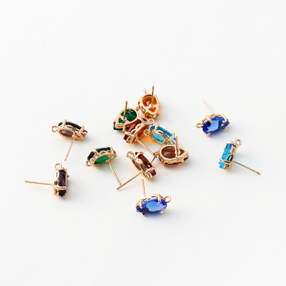 7g Weight Earring Findings Jewelry Making Type 8.5*12mm Jewelry Making Size Rhinestones Inlay Material DIY Jewelry Accessories Classification 4 PCS/Package Quantity Copper Material Geometric Pattern Plating Design Casual, Simple Style Style 4 PCS/Package 8.5*12mm Copper Rhinestones Geometric Earring Findings Jewelry Accessories 10