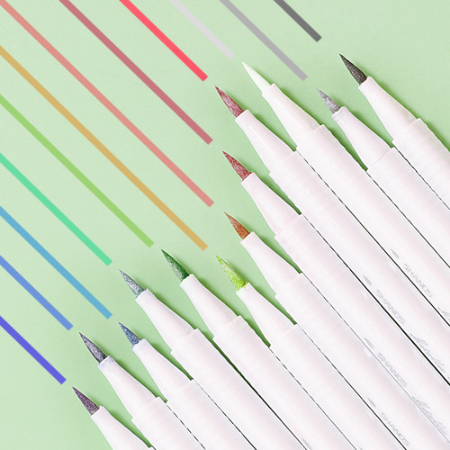 Good knowledge soft painting pen student color painting pen soft head hook line pen hard head metal color marker pen hand accounting pen