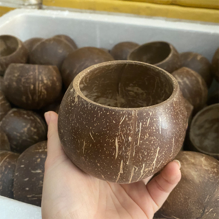 ベトナム古いココナッツシェルボウルキャンドルカップ S サイズ 8- 10cm ココナッツウッドボウルアロマセラピークリエイティブ装飾品メーカー卸売|undefined