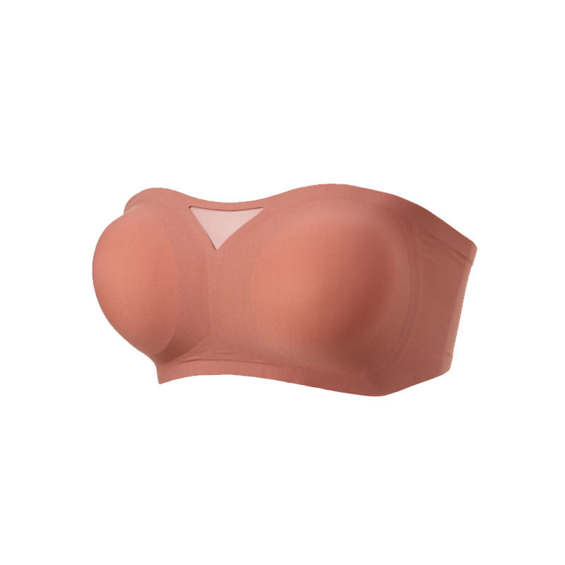 Ropa interior sin tirantes delgada de las mujeres anti-exposición tubo invisible superior ropa interior sin costuras cómodo inalámbrico pequeño pecho empuja hacia arriba el sujetador