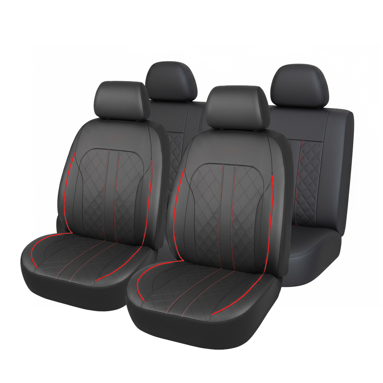 Cross-Border Temu Amazon Car Seat Cover Diamond Pattern Full Leather Pu Universal Seat Cover for Europe, America, and Russia
