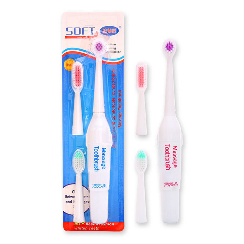 Factory direct sales creative electric toothbrush whitening toothbrush head cleaning supplies children and adults lazy toothbrush three heads