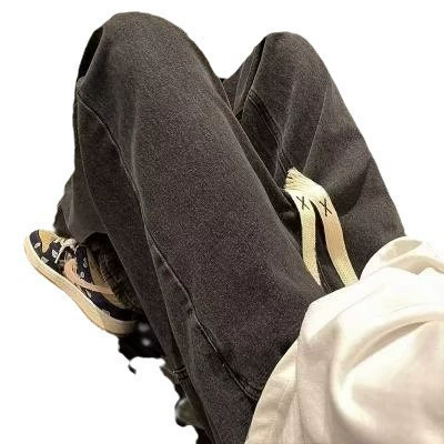 Летние модные трендовые универсальные свободные прямые джинсы, casual trousers, свободный крой, американский стиль