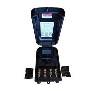 Foreign trade outdoor optical cable fiber distribution box 16 core 1 minute 16 distribution box black ABS optical fiber junction box