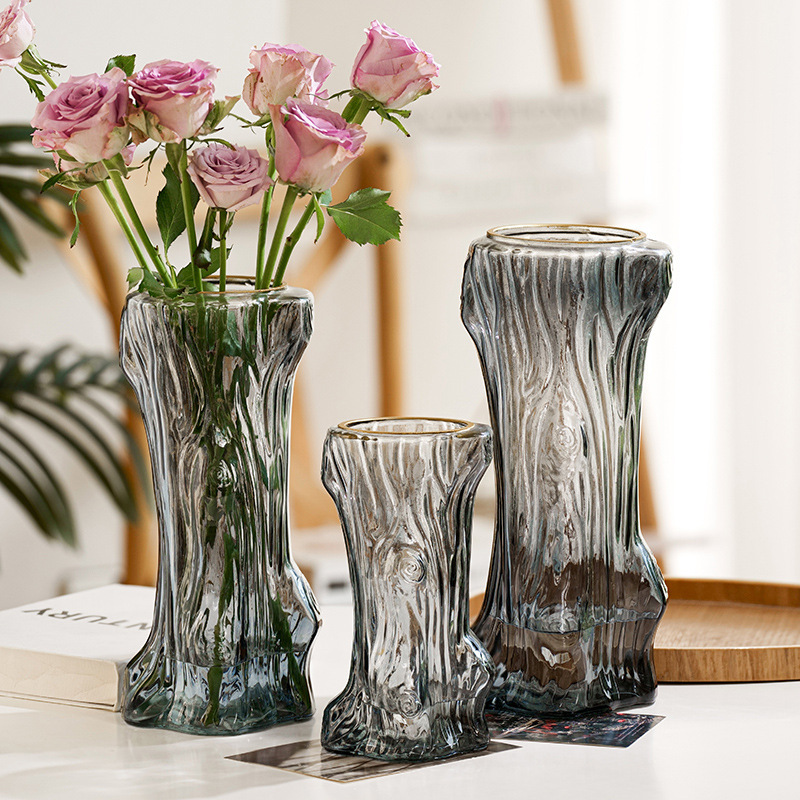 Flores creativas de árboles ricos, nuevas botellas de vidrio de viento idílico, floras hidropónicas de alto estilo, decoración interior de la sala de estar familiar