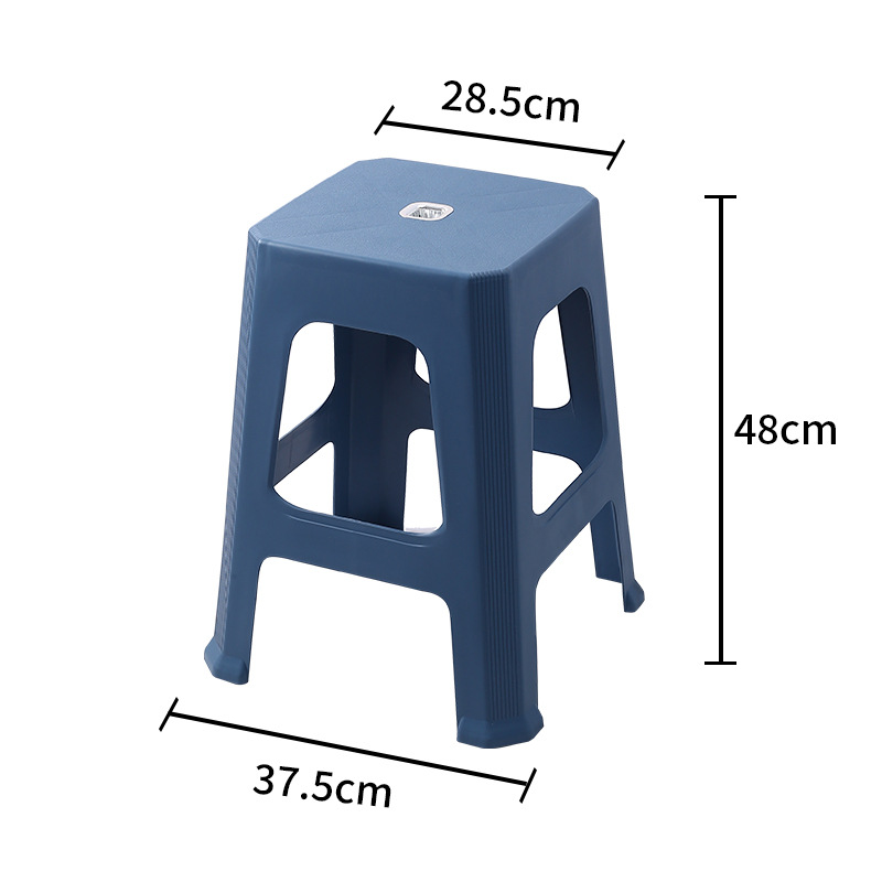 Taburete de plástico al por mayor engrosado para el hogar, silla de plástico nórdica simple y de alta gama para el hogar, banco de taburete cuadrado duradero