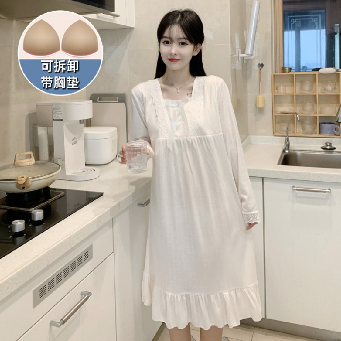 F 긴 소매 패딩 스커트 2213 미터 화이트