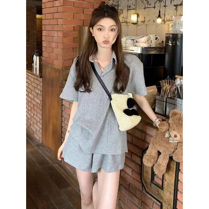 Breastfeeding Suit Summer Pure Cotton Sportswear Short-Sleeved + Shorts Casual Fashionable Breastfeeding Clothes Postpartum Outing Hot Mom Style Breastfeeding Suit Summer Pure Cotton Sportswear Short-Sleeved + Shorts Casual Fashionable Breastfeeding Clothes Postpartum Outing Hot Mom Style