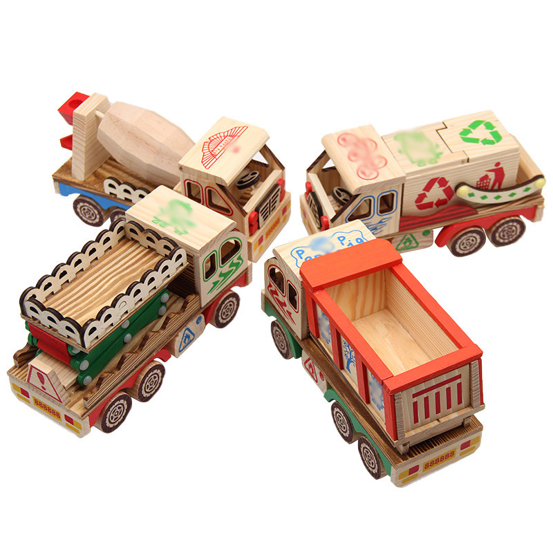 wooden small toy car