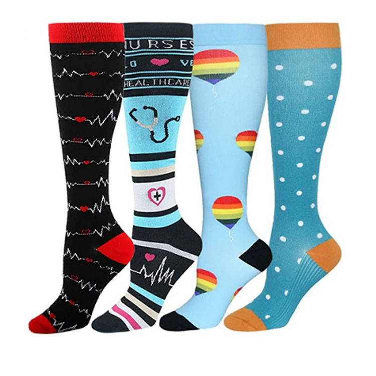 Calcetines de compresión de traje de color mixto exclusivo transfronterizo Calcetines deportivos de comercio exterior Calcetines de becerro Calcetines de compresión deportiva Hombres y mujeres Al por mayor